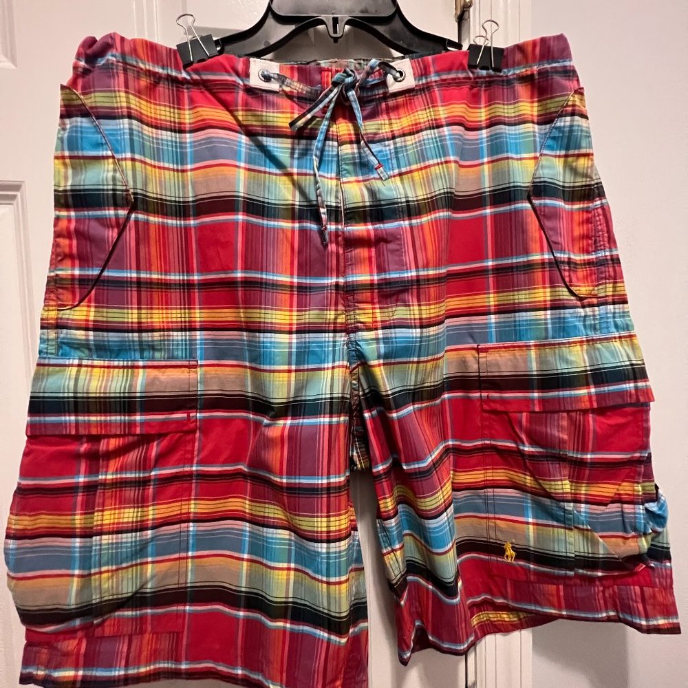 Ralph Lauren M (33-34) plaid swim cargo shorts